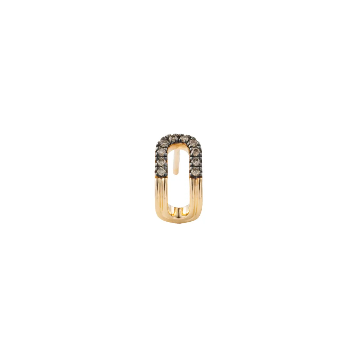 "Beluga" Oblong Diamond Earring Black Ruthenium Plated