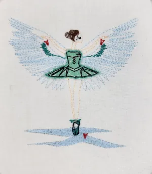 Raw Edge Applique Swam Princess 4x4 5x7