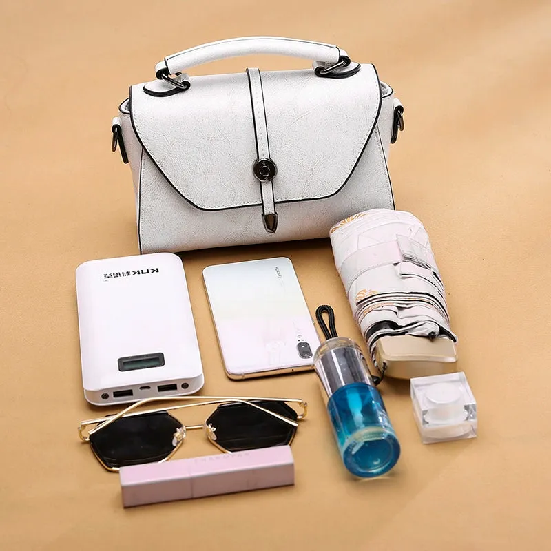 Retro Work Clothing Special-Interest Design Shoulder Leather Women Bag