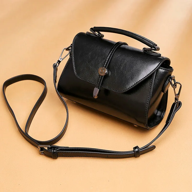 Retro Work Clothing Special-Interest Design Shoulder Leather Women Bag