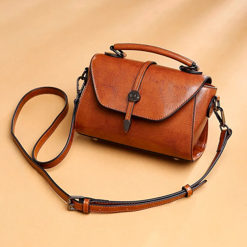 Retro Work Clothing Special-Interest Design Shoulder Leather Women Bag