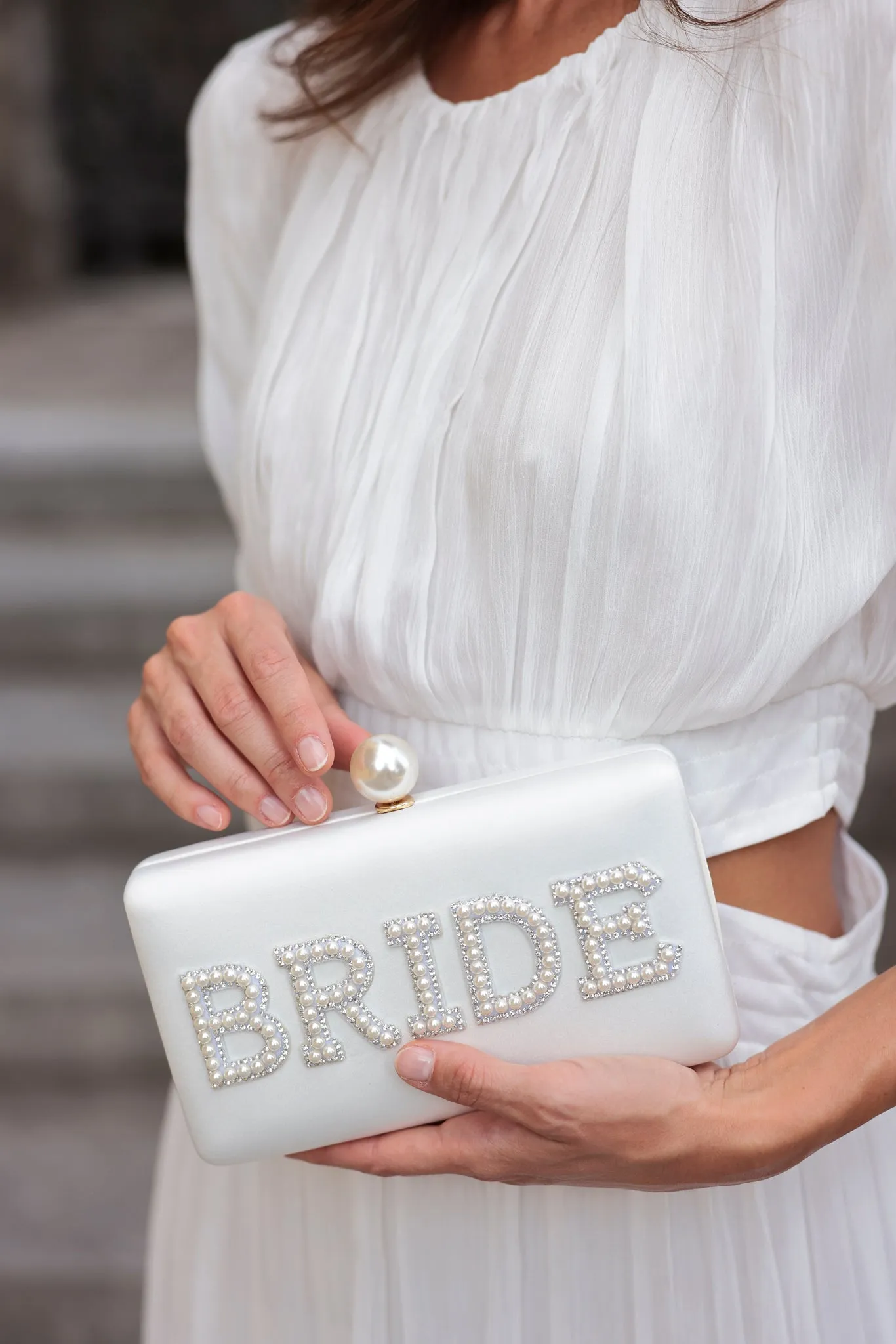 Shiraleah "Bride" Pearl Minaudiere, Ivory