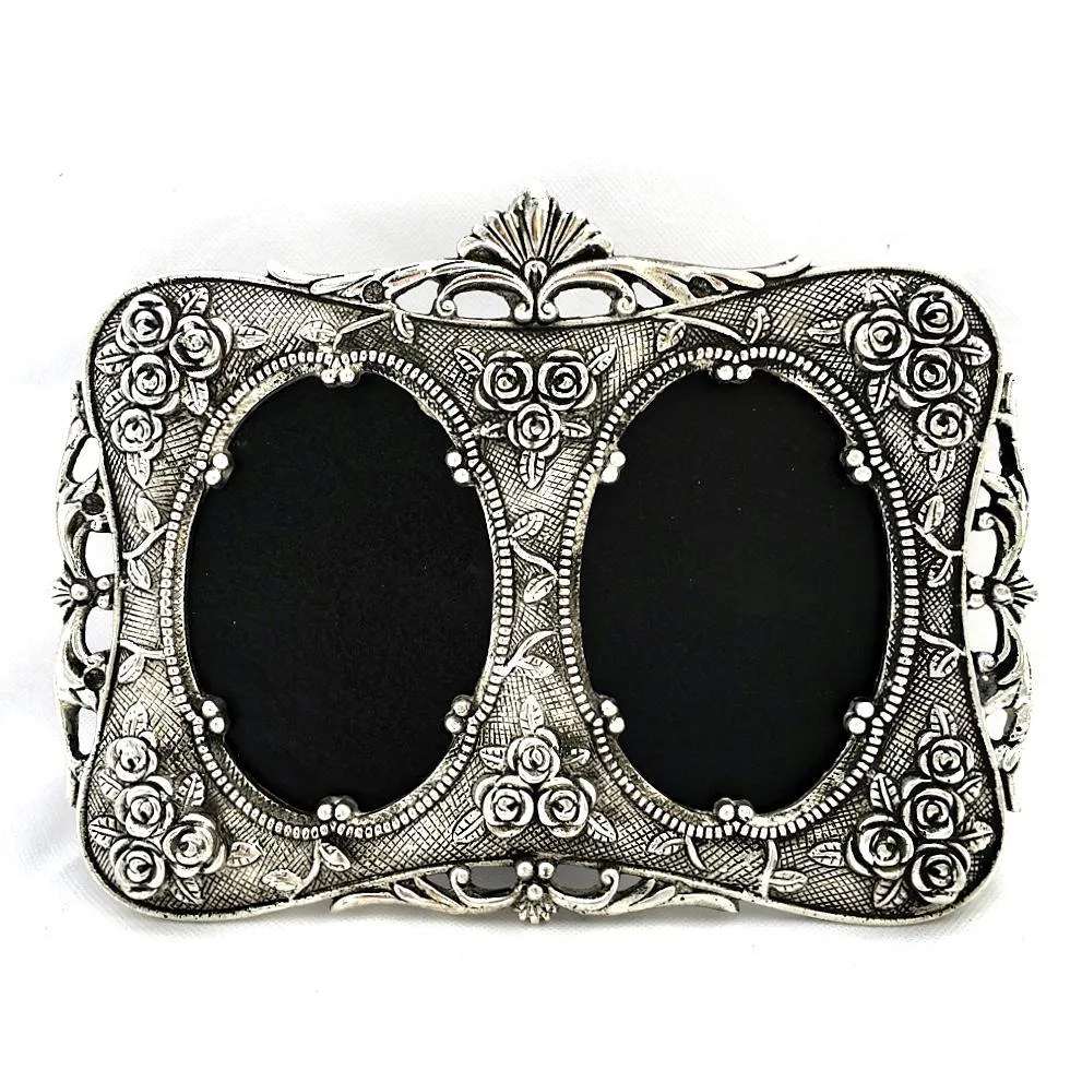 Silver Plated Antique Dual Photo Frame - Home Decor - Decorative Gift item