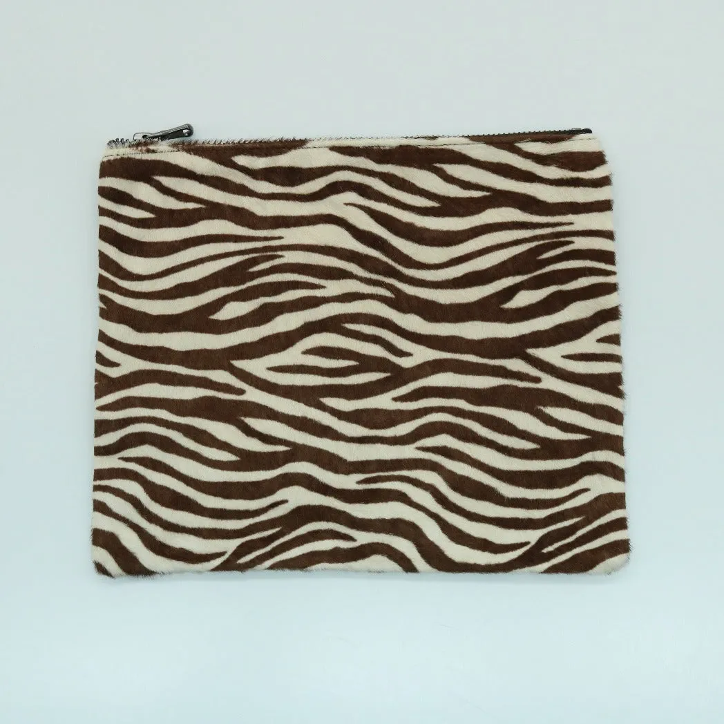 SMALL ZEBRA HAIRCALF CLUTCH