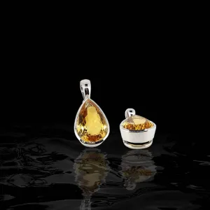 Sterling Silver Pendant with Drop Citrine