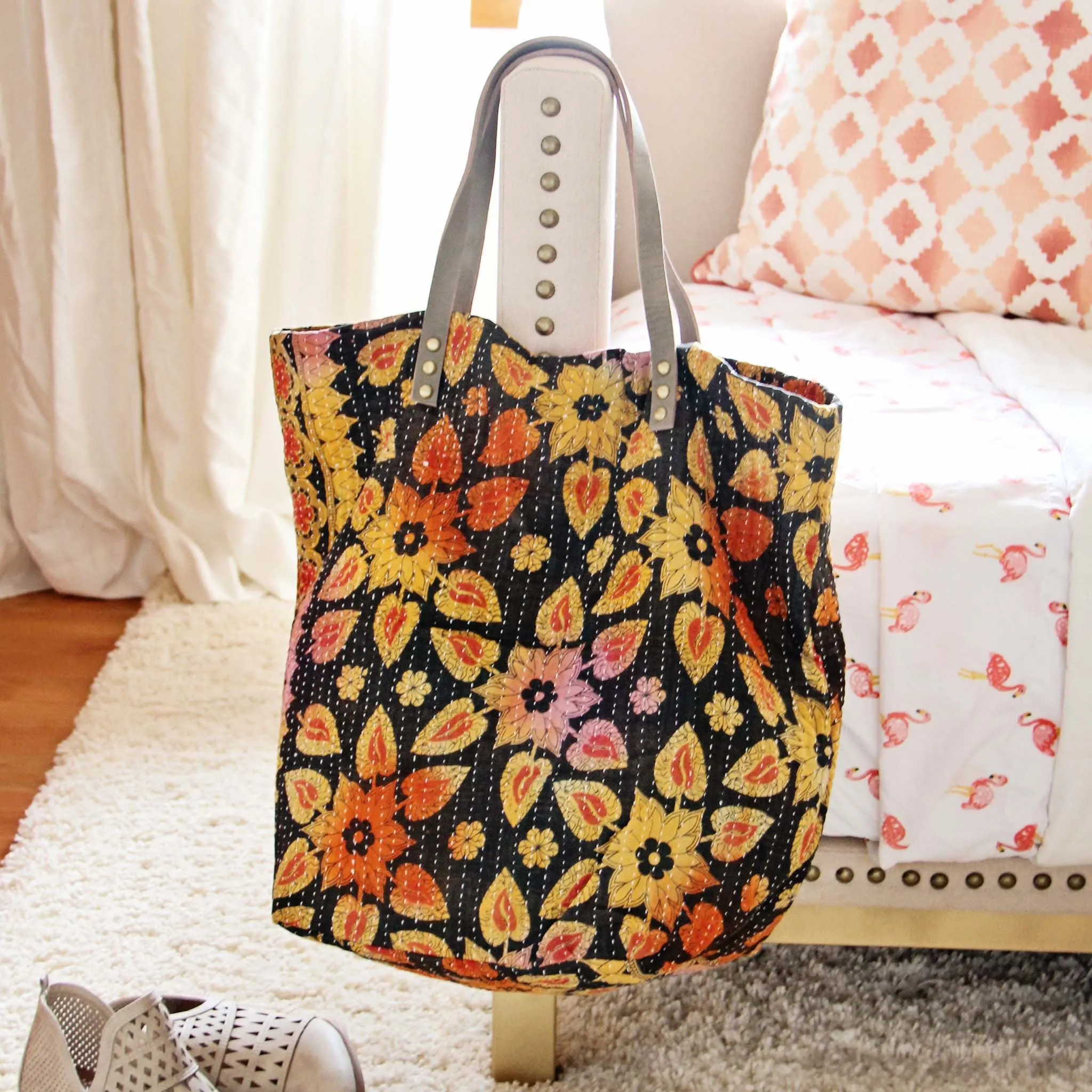 Sweet Stitch Tote in Mustard