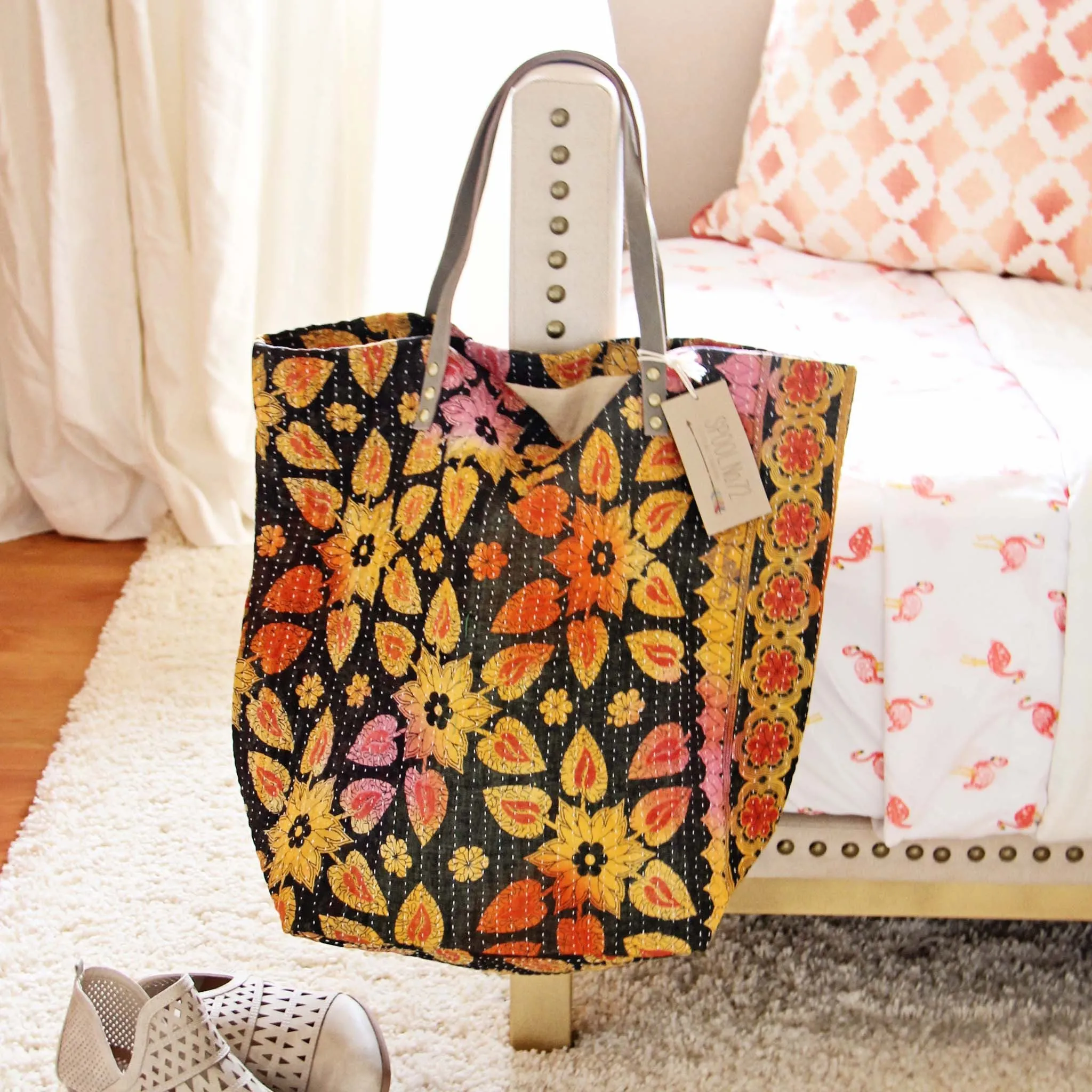 Sweet Stitch Tote in Mustard