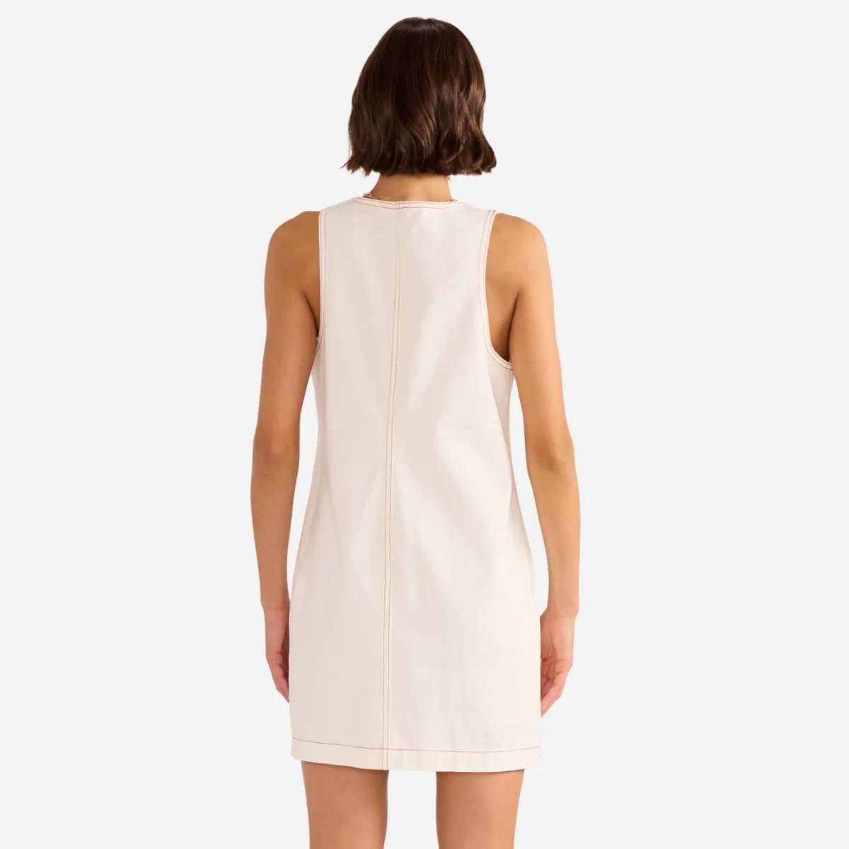 Tabitha Denim Mini Dress (White)