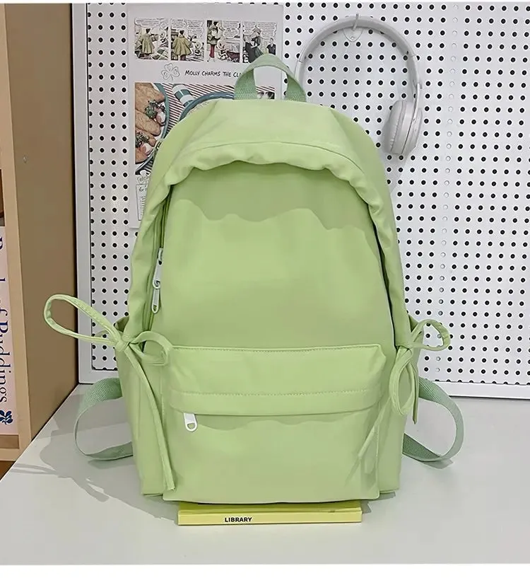 TAVIMART  -  Backpacks for Students Fashion Girls Casual Simple Solid Bow Women's Bags Y2k Aesthetic All Match Chic Schoolbags Female Trendy