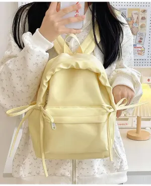 TAVIMART  -  Backpacks for Students Fashion Girls Casual Simple Solid Bow Women's Bags Y2k Aesthetic All Match Chic Schoolbags Female Trendy