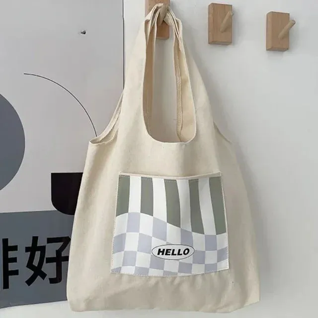 TAVIMART  -  Canvas Women Sweet Flower Print Tote Bags Korean Vintage Trendy Chic Handbag High-capacity Casual Y2k Shoulder Underarm Bag