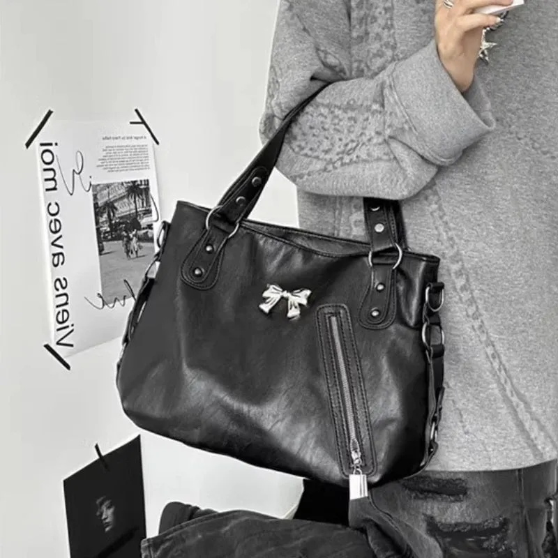 TAVIMART  -  High-capacity Casual Trendy Women's Handbags Y2k Aesthetic Vintage All Match Tote Bags Transparent Fashion Shoulder Underarm Bag