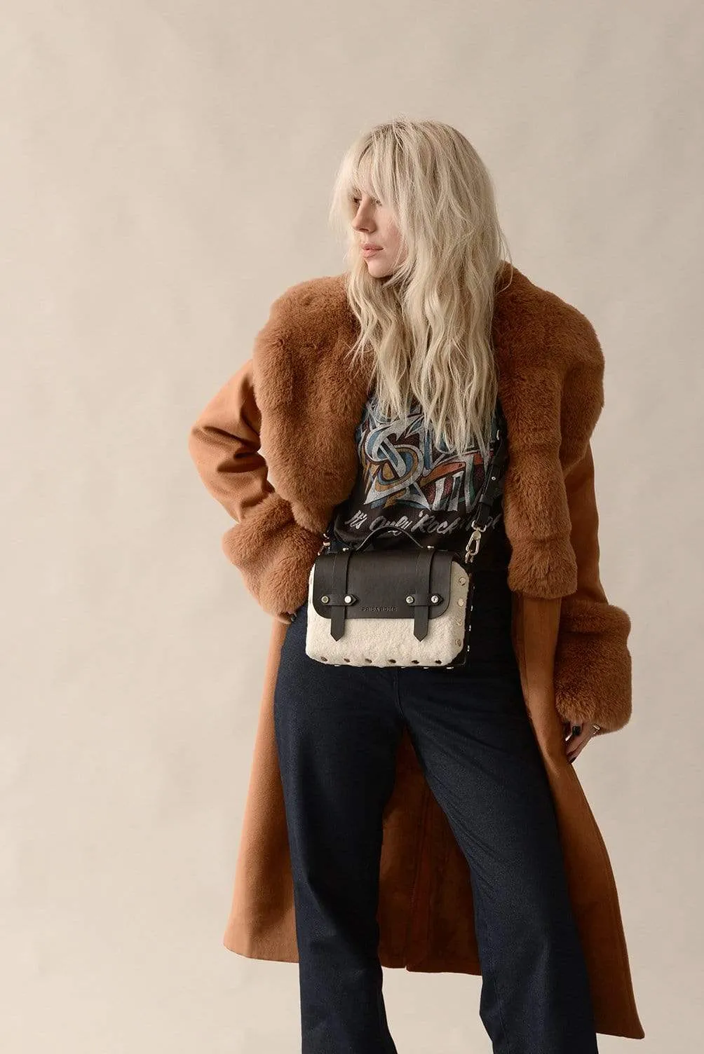 The WEEK/END Crossbody Add-On | Vegan Shearling Panel