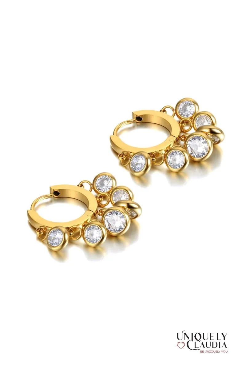 Twinkle Drop Stainless Steel Earrings