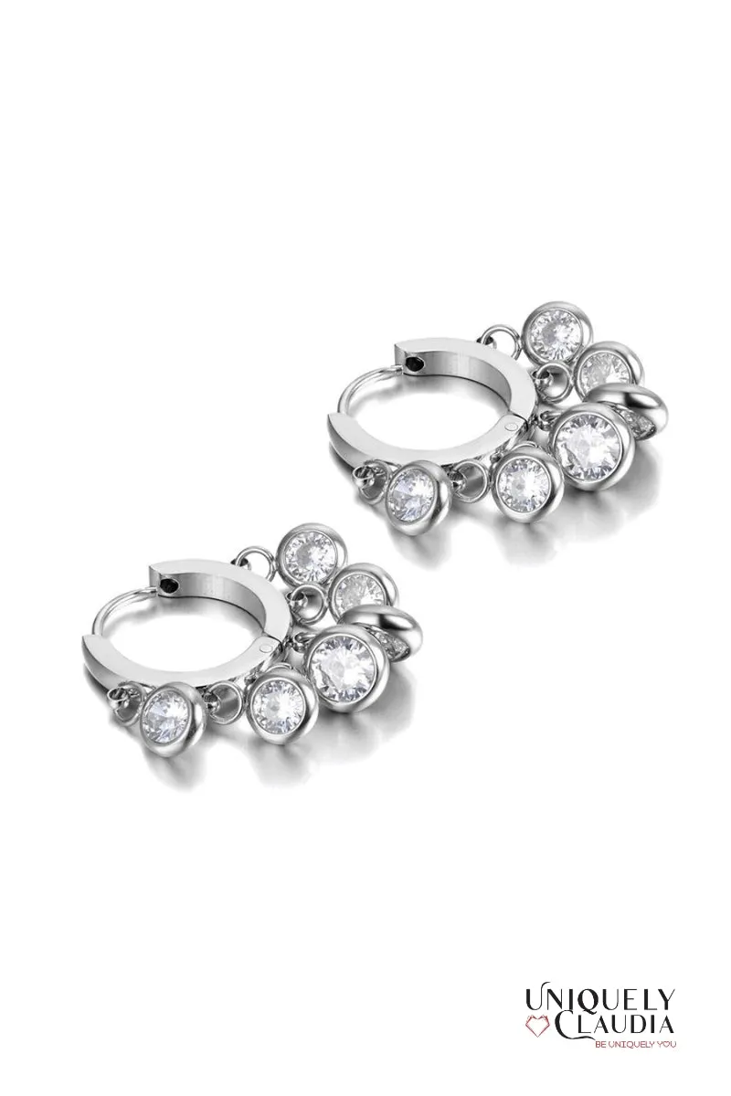 Twinkle Drop Stainless Steel Earrings
