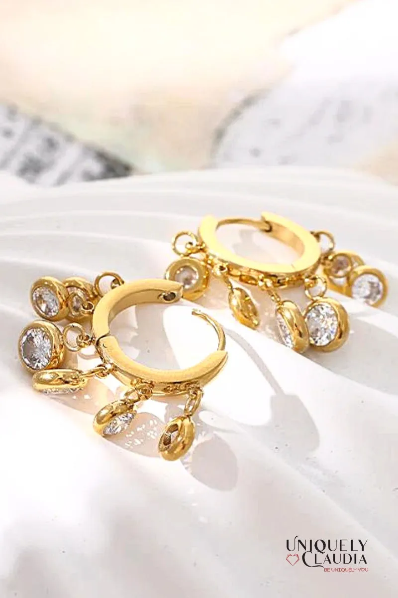 Twinkle Drop Stainless Steel Earrings