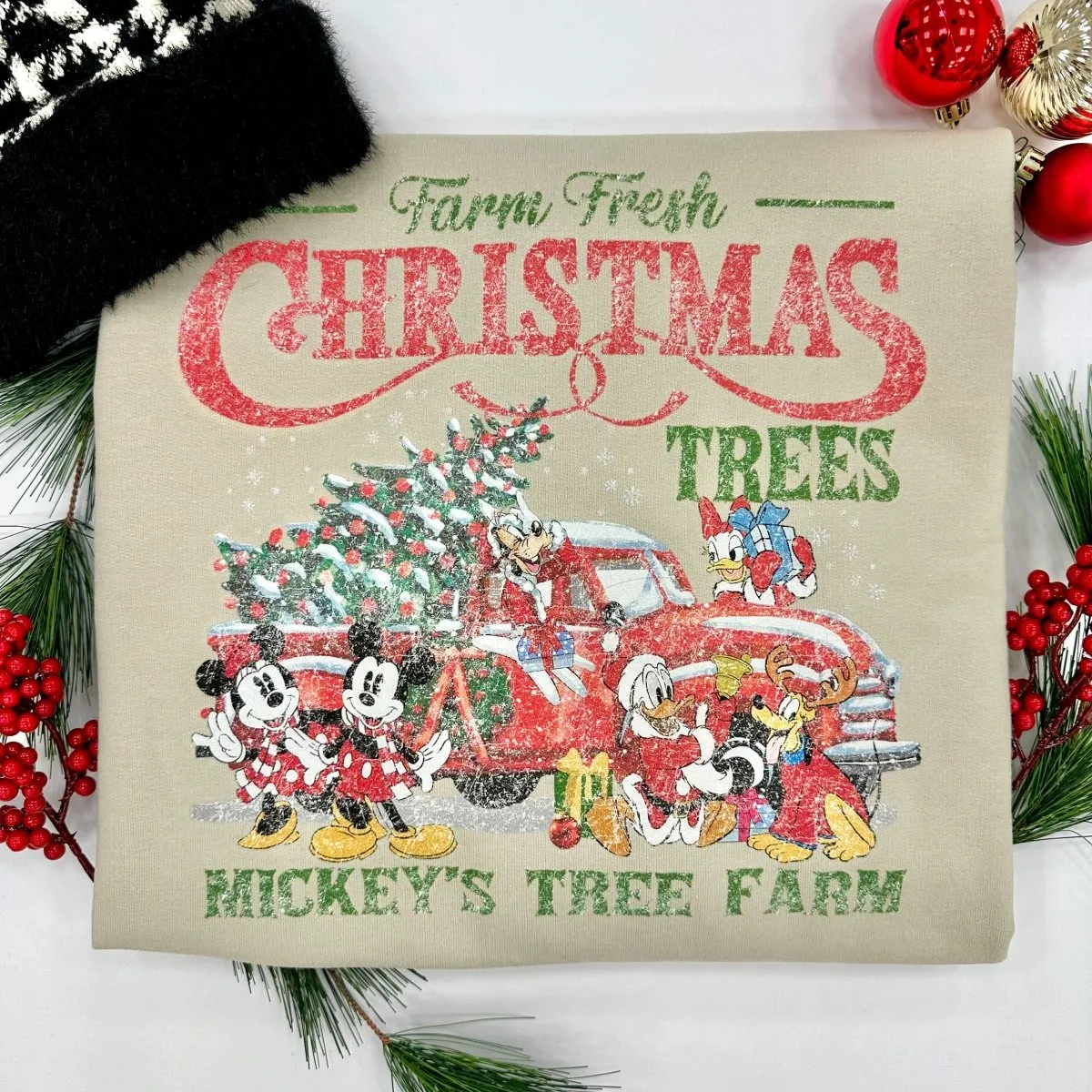 'Vintage Mickey's Tree Farm' Crewneck Sweatshirt