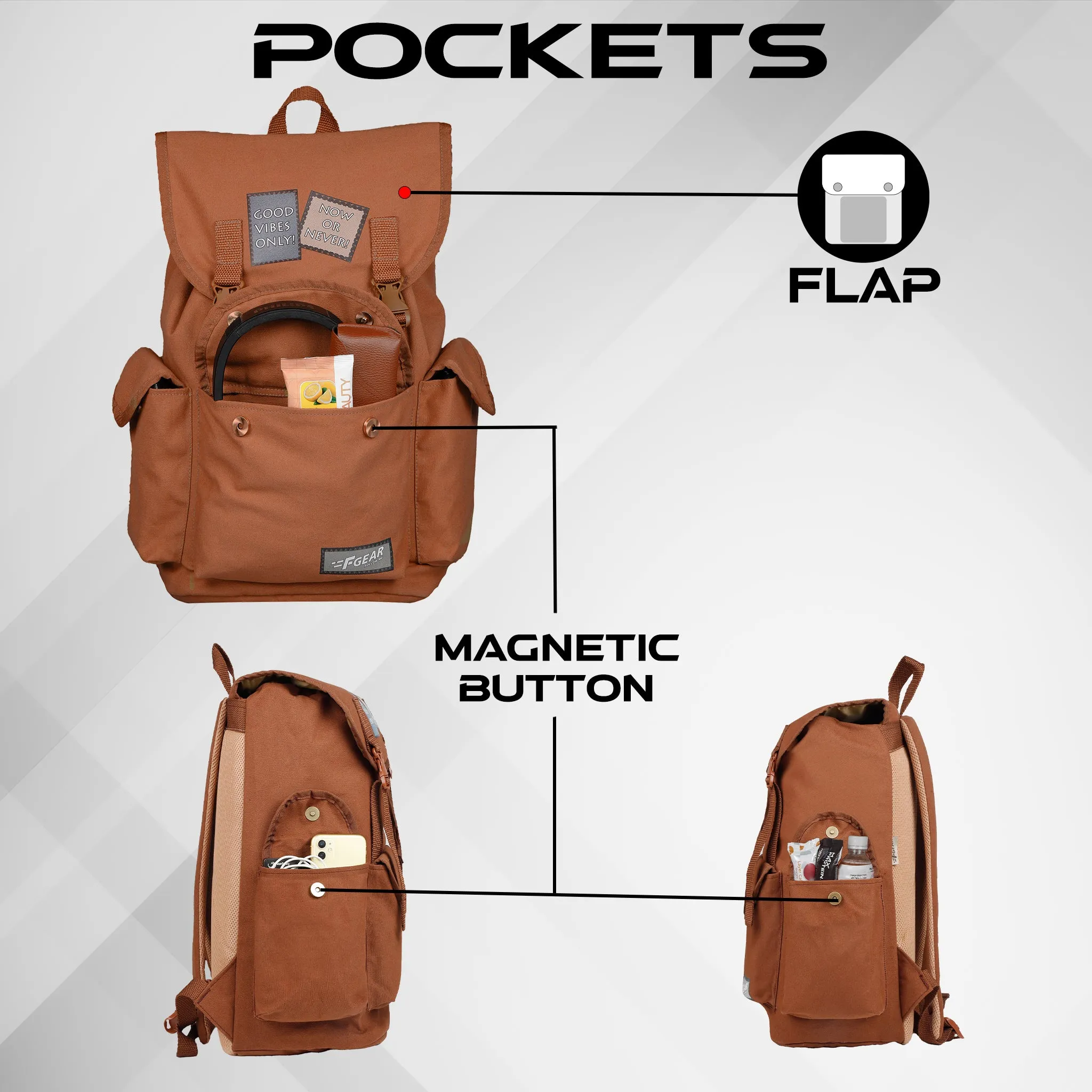 Webster 21L Chestnut Canvas 21L Backpack