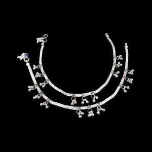 Women Sterling Silver Anklet Total Length 28-30cm