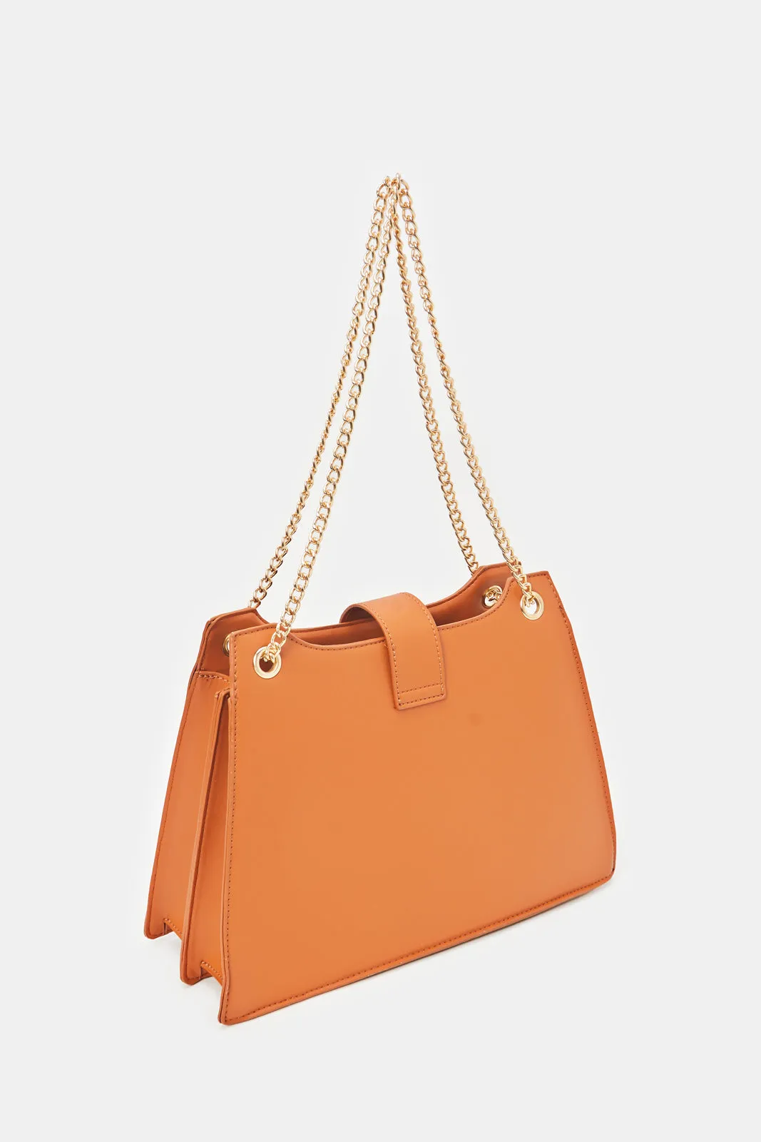 Women Tan Textured Tote Bag