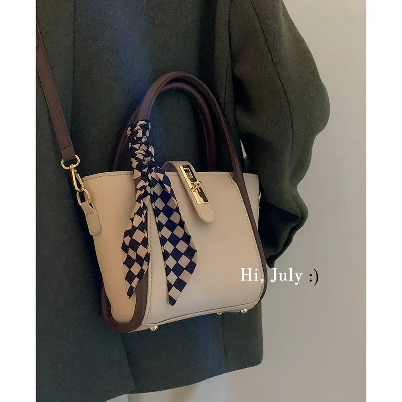 Women's Bag Contrast Color Retro Easy Matching Ins Handbags