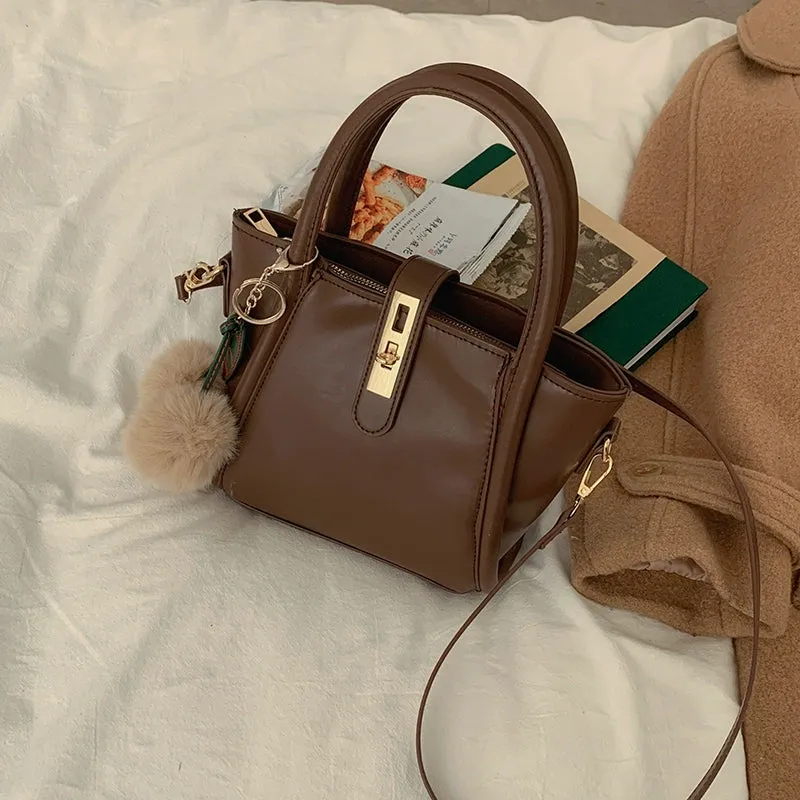 Women's Bag Contrast Color Retro Easy Matching Ins Handbags