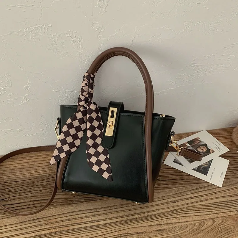 Women's Bag Contrast Color Retro Easy Matching Ins Handbags