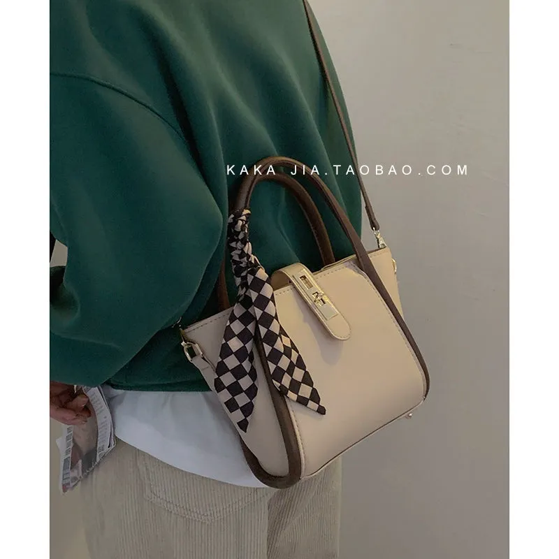 Women's Bag Contrast Color Retro Easy Matching Ins Handbags