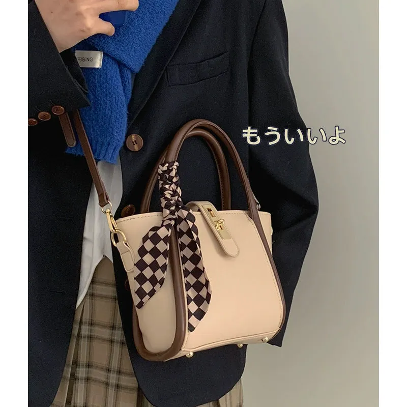 Women's Bag Contrast Color Retro Easy Matching Ins Handbags