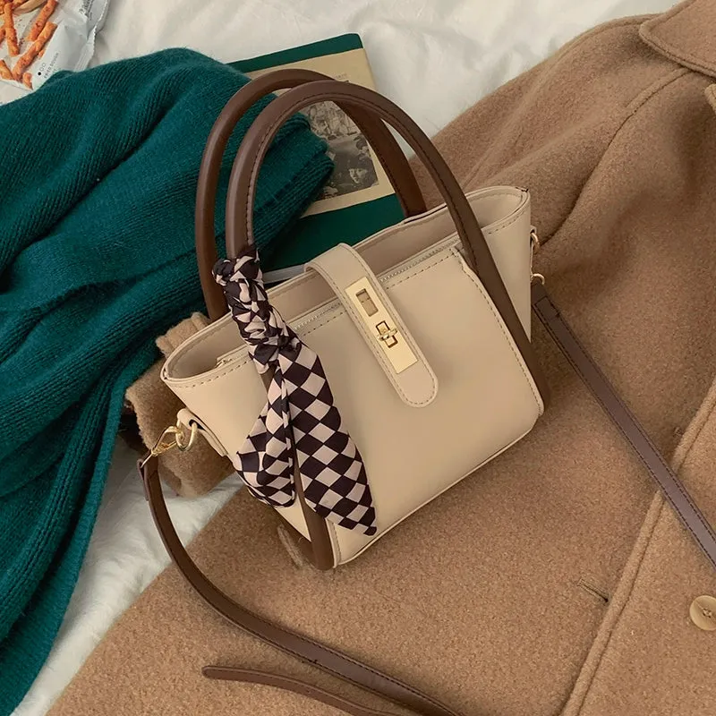 Women's Bag Contrast Color Retro Easy Matching Ins Handbags
