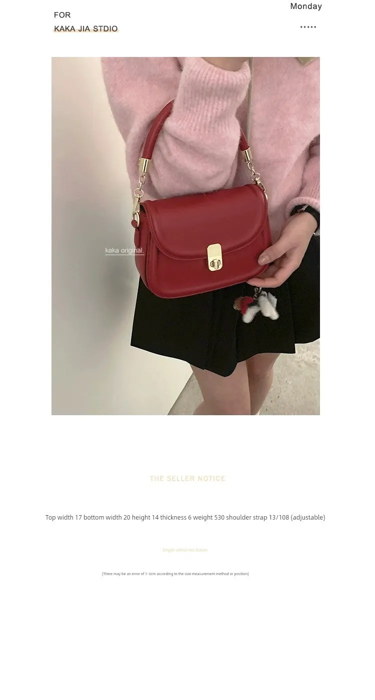 Women's New Year Red Fashion Satchel Small Square Bag