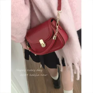Women's New Year Red Fashion Satchel Small Square Bag