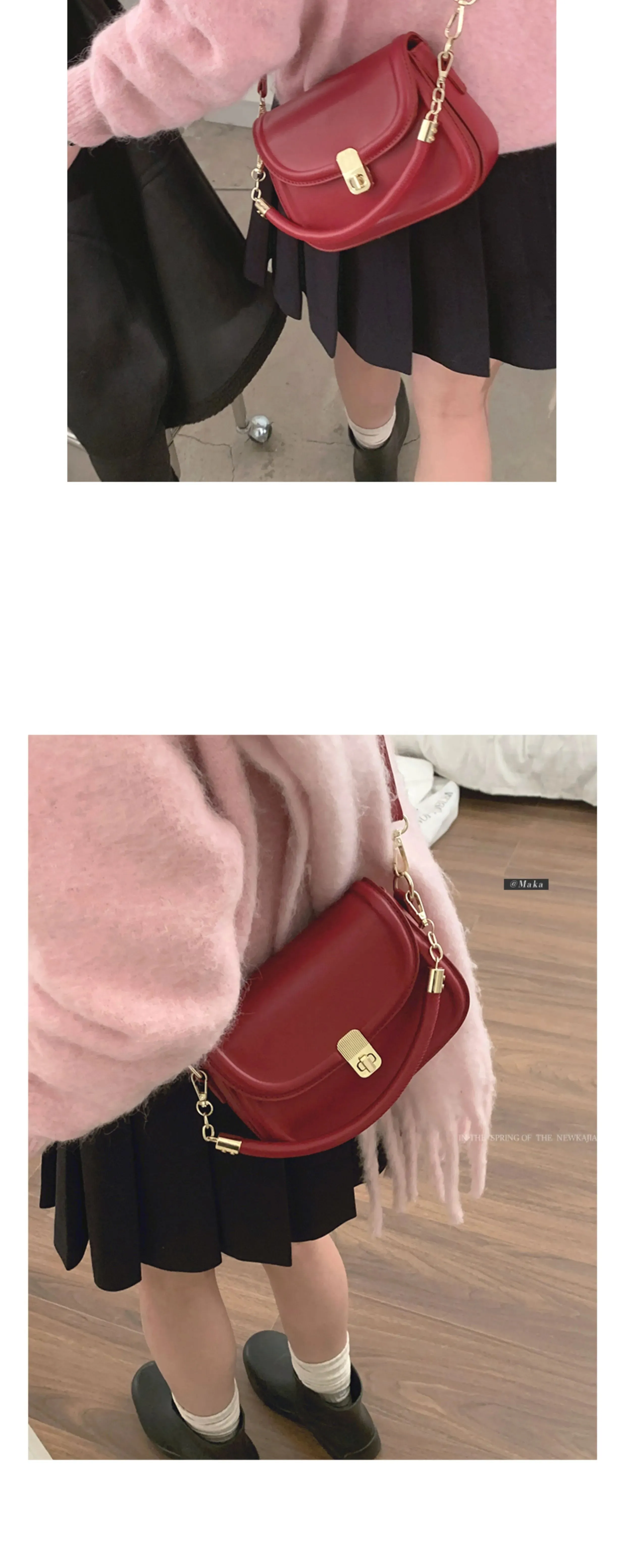 Women's New Year Red Fashion Satchel Small Square Bag